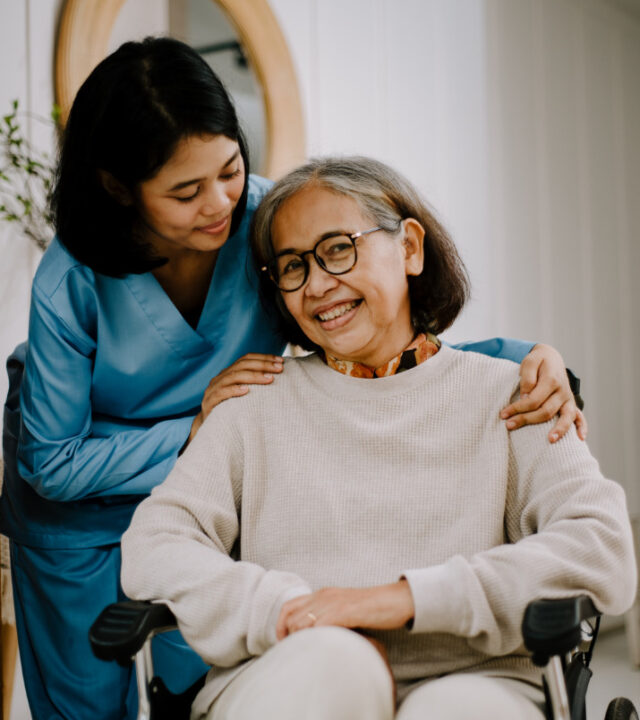 senior woman in a wheelchair